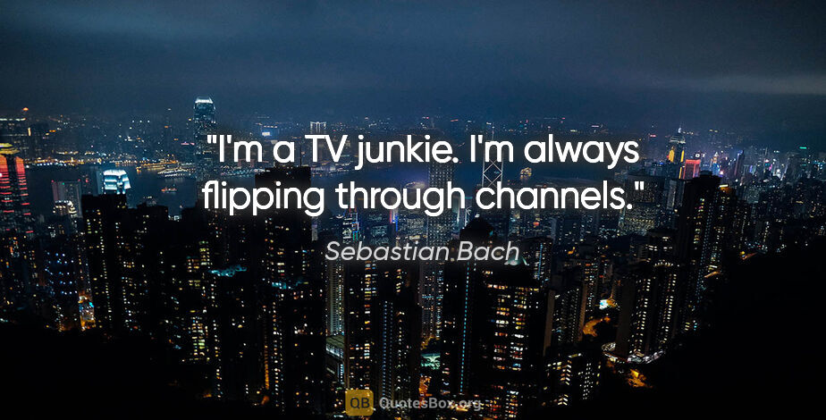 Sebastian Bach quote: "I'm a TV junkie. I'm always flipping through channels."