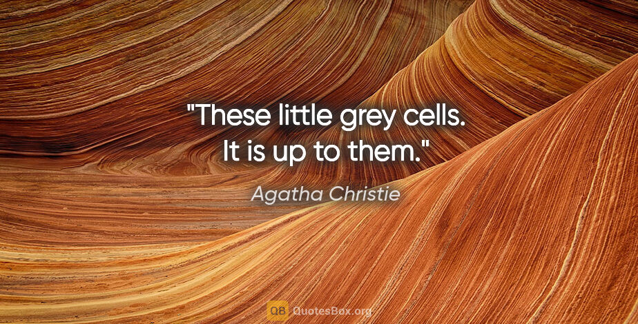 Agatha Christie quote: "These little grey cells. It is up to them."