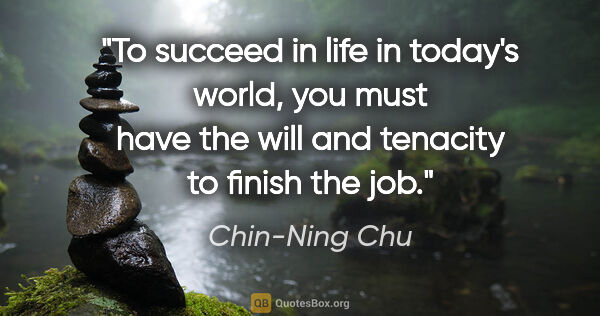 Chin-Ning Chu quote: "To succeed in life in today's world, you must have the will..."