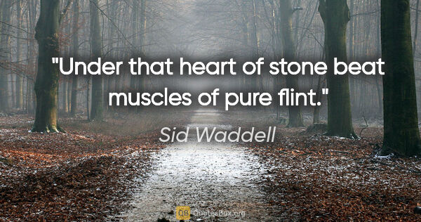 Sid Waddell quote: "Under that heart of stone beat muscles of pure flint."