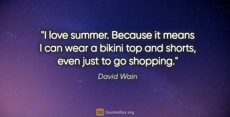 David Wain quote: "I love summer. Because it means I can wear a bikini top and..."