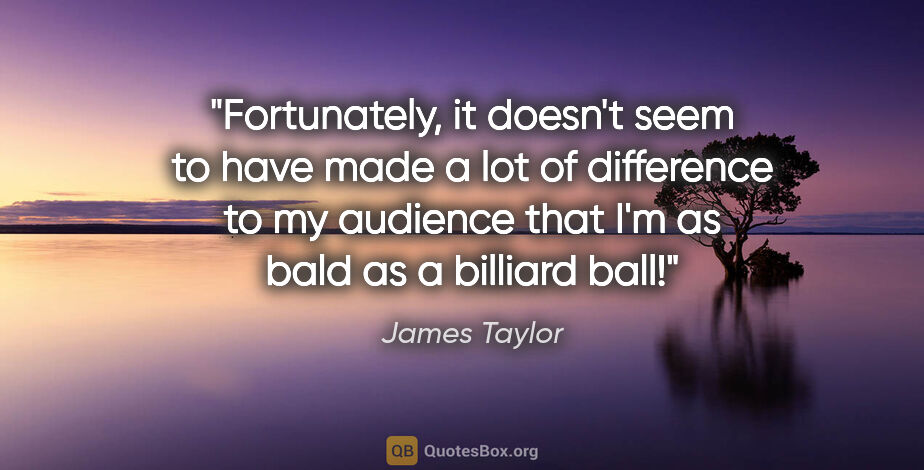 James Taylor quote: "Fortunately, it doesn't seem to have made a lot of difference..."