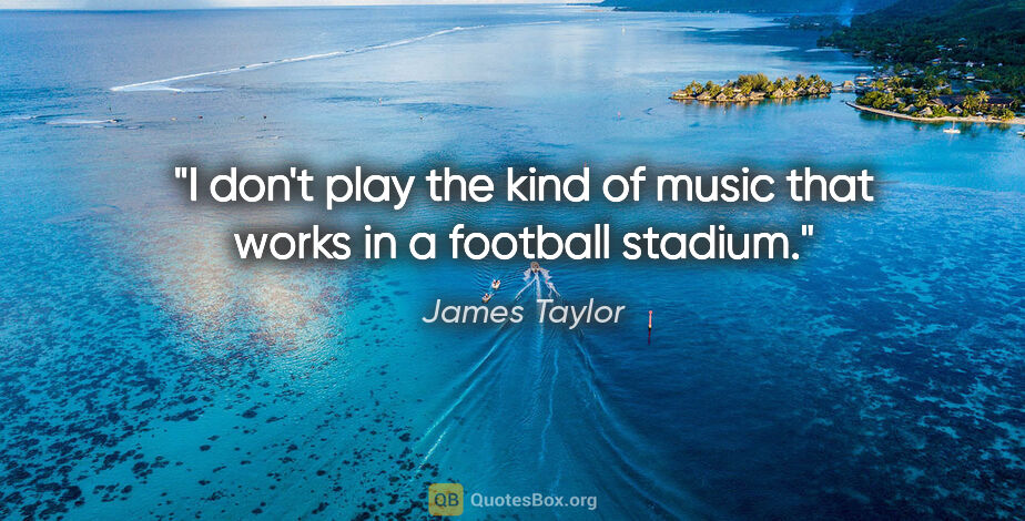 James Taylor quote: "I don't play the kind of music that works in a football stadium."