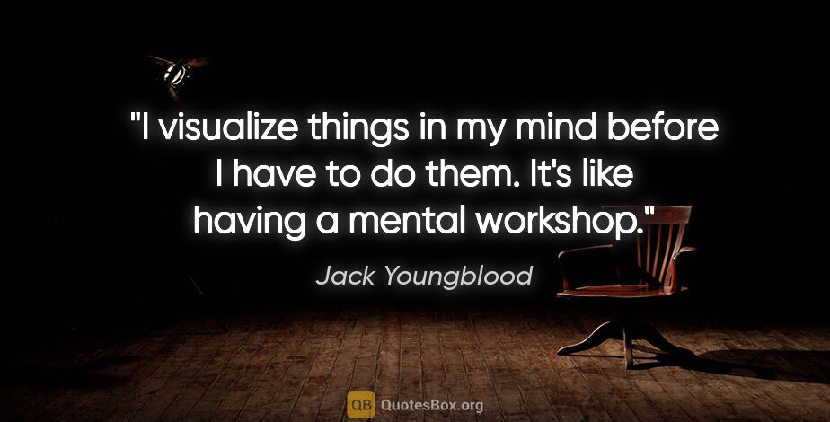 Jack Youngblood quote: "I visualize things in my mind before I have to do them. It's..."