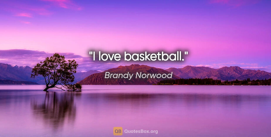 Brandy Norwood quote: "I love basketball."