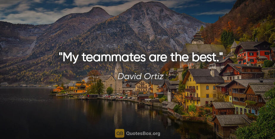 David Ortiz quote: "My teammates are the best."