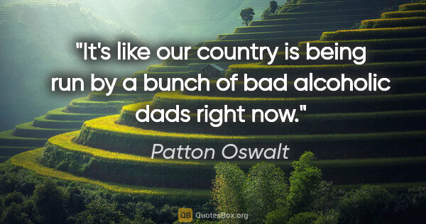 Patton Oswalt quote: "It's like our country is being run by a bunch of bad alcoholic..."