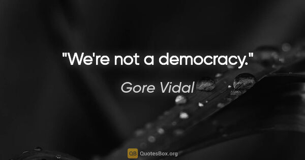 Gore Vidal quote: "We're not a democracy."