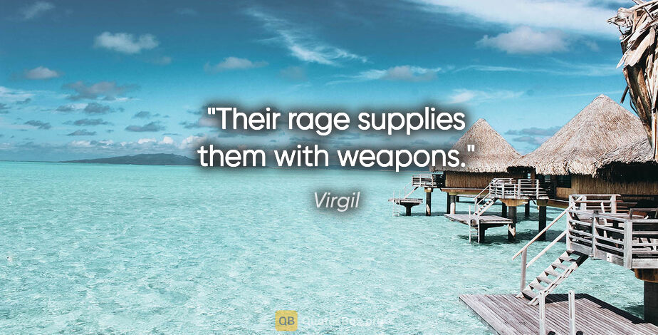 Virgil quote: "Their rage supplies them with weapons."