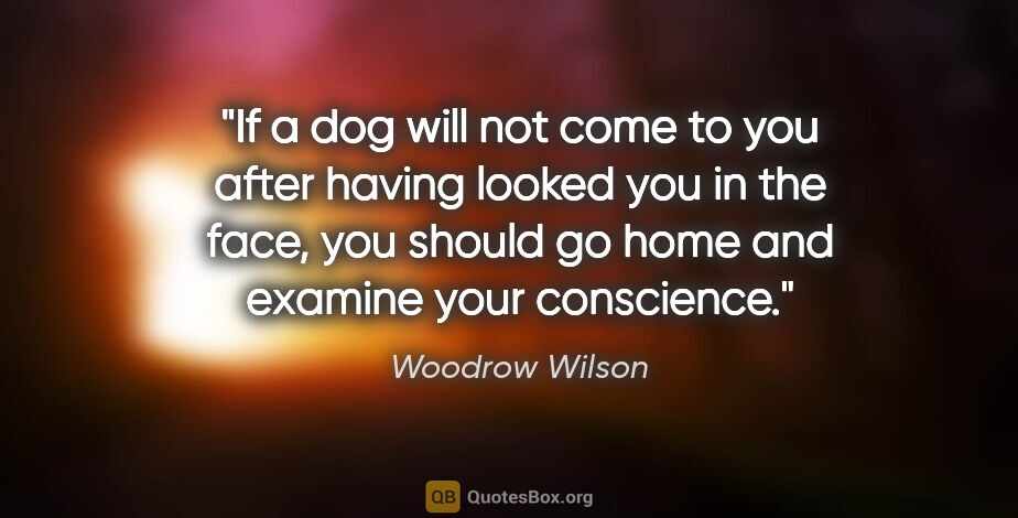 Woodrow Wilson quote: "If a dog will not come to you after having looked you in the..."