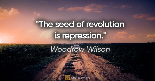 Woodrow Wilson quote: "The seed of revolution is repression."
