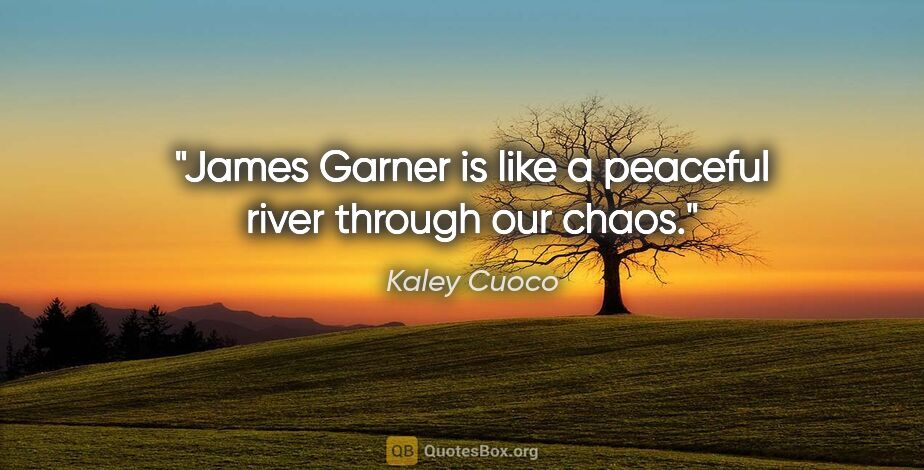 Kaley Cuoco quote: "James Garner is like a peaceful river through our chaos."