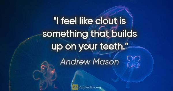 Andrew Mason quote: "I feel like clout is something that builds up on your teeth."