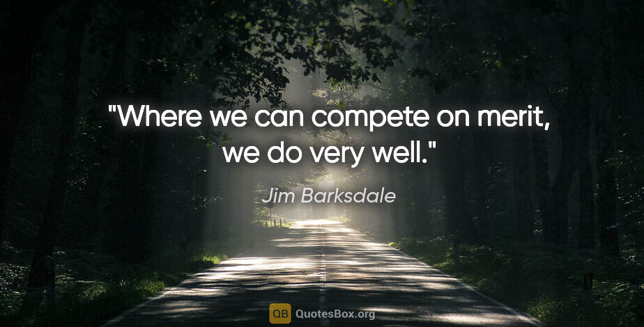 Jim Barksdale quote: "Where we can compete on merit, we do very well."