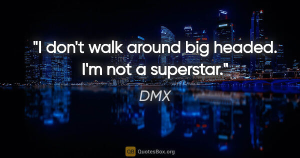 DMX quote: "I don't walk around big headed. I'm not a superstar."