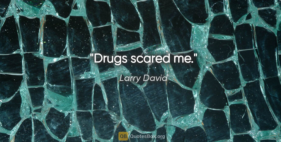 Larry David quote: "Drugs scared me."