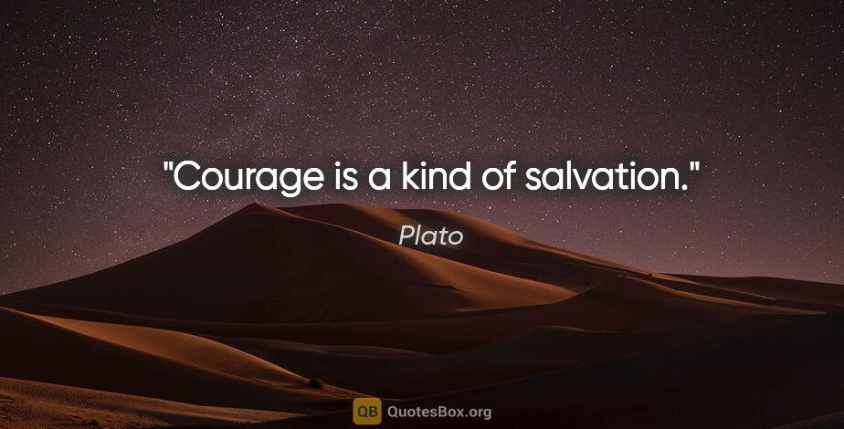 Plato quote: "Courage is a kind of salvation."