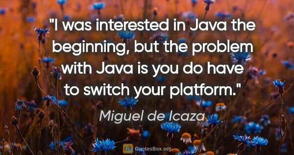 Miguel de Icaza quote: "I was interested in Java the beginning, but the problem with..."