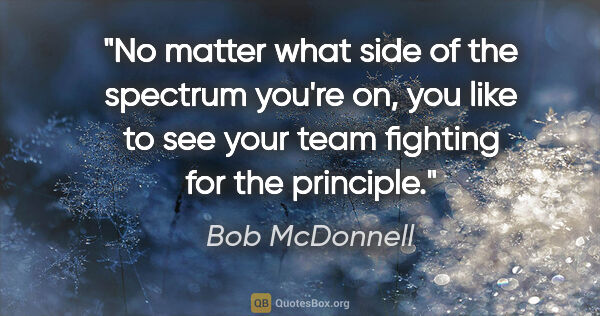 Bob McDonnell quote: "No matter what side of the spectrum you're on, you like to see..."