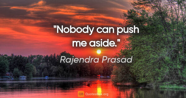 Rajendra Prasad quote: "Nobody can push me aside."