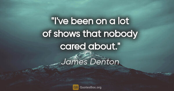 James Denton quote: "I've been on a lot of shows that nobody cared about."