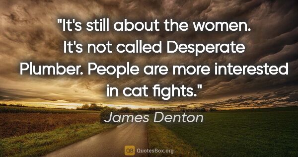 James Denton quote: "It's still about the women. It's not called Desperate Plumber...."