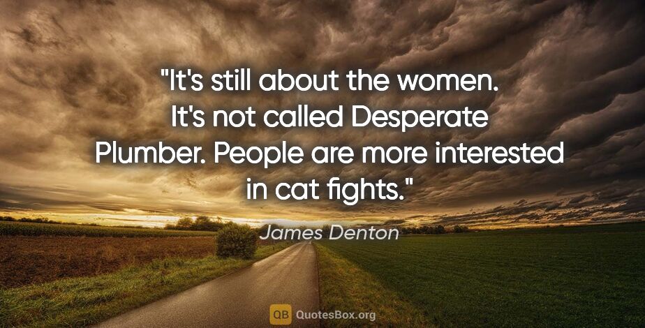 James Denton quote: "It's still about the women. It's not called Desperate Plumber...."