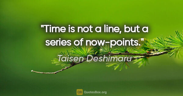 Taisen Deshimaru quote: "Time is not a line, but a series of now-points."