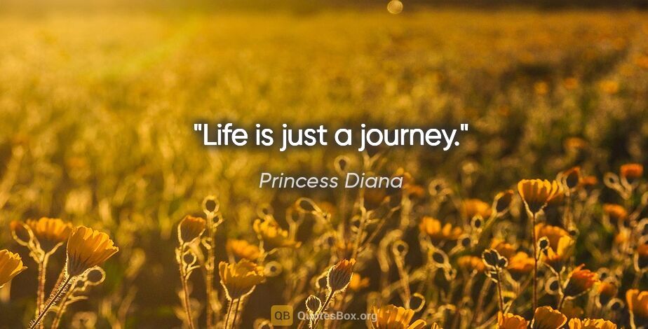 Princess Diana quote: "Life is just a journey."