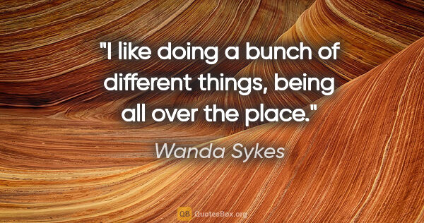 Wanda Sykes quote: "I like doing a bunch of different things, being all over the..."