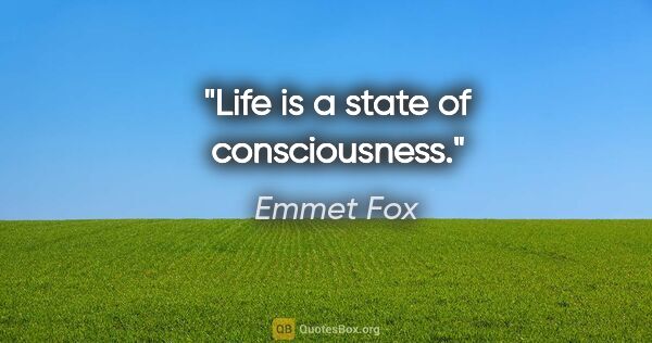 Emmet Fox quote: "Life is a state of consciousness."