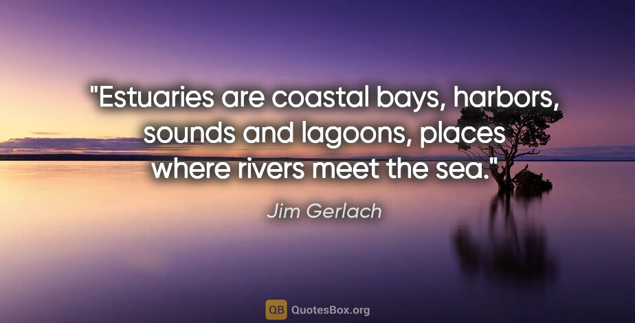Jim Gerlach quote: "Estuaries are coastal bays, harbors, sounds and lagoons,..."