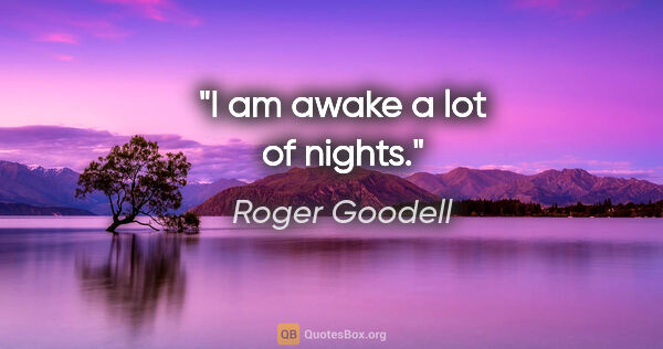 Roger Goodell quote: "I am awake a lot of nights."