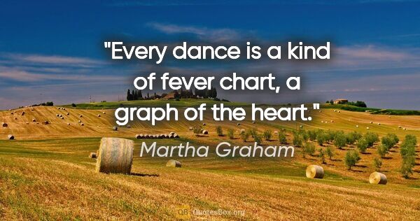 Martha Graham quote: "Every dance is a kind of fever chart, a graph of the heart."