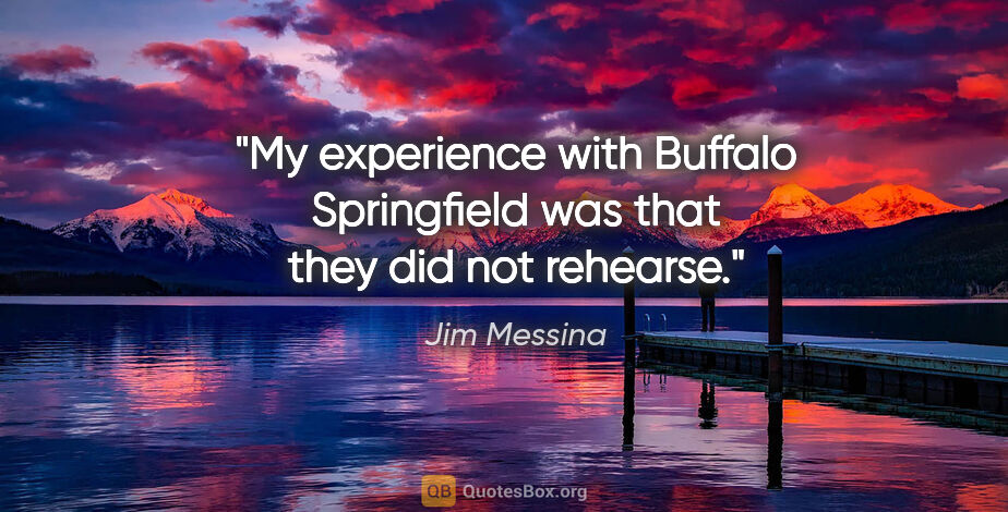 Jim Messina quote: "My experience with Buffalo Springfield was that they did not..."