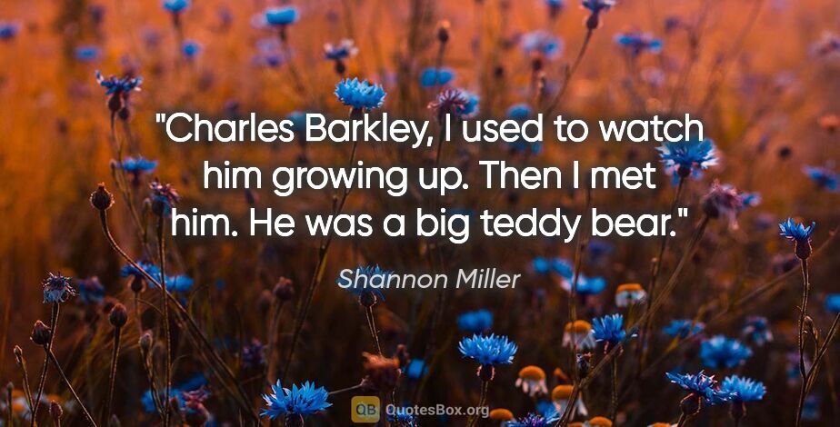 Shannon Miller quote: "Charles Barkley, I used to watch him growing up. Then I met..."