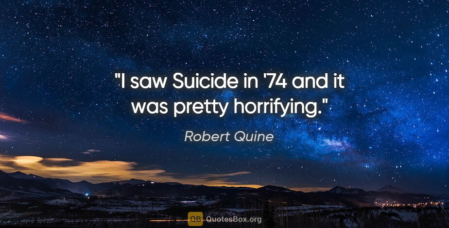 Robert Quine quote: "I saw Suicide in '74 and it was pretty horrifying."