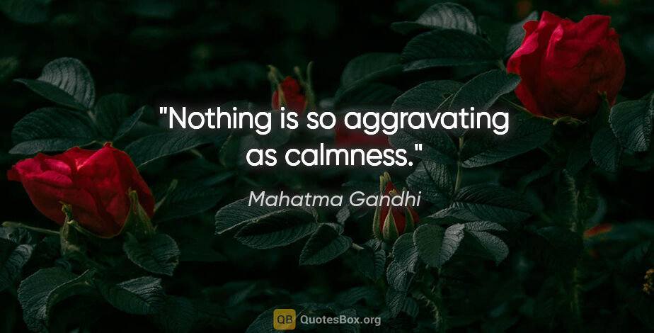 Mahatma Gandhi quote: "Nothing is so aggravating as calmness."
