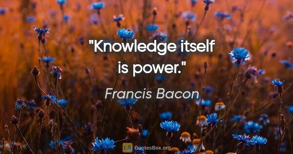 Francis Bacon quote: "Knowledge itself is power."