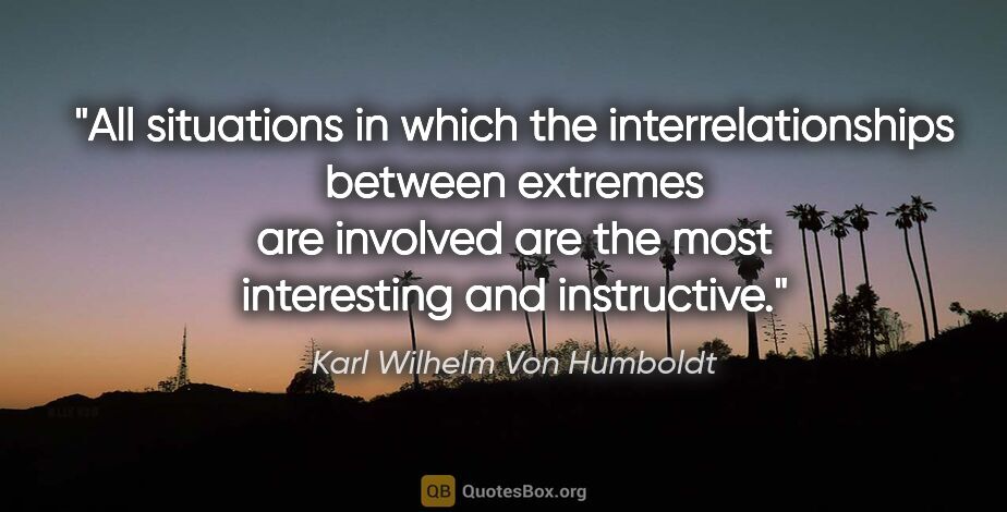 Karl Wilhelm Von Humboldt quote: "All situations in which the interrelationships between..."