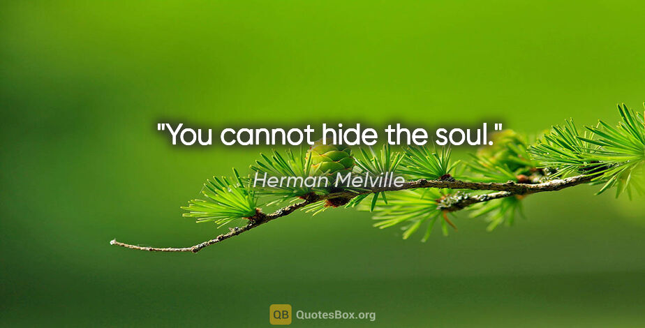 Herman Melville quote: "You cannot hide the soul."