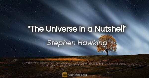 Stephen Hawking quote: "The Universe in a Nutshell"