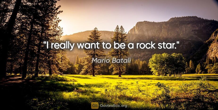 Mario Batali quote: "I really want to be a rock star."