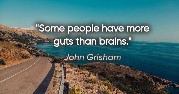 John Grisham quote: "Some people have more guts than brains."