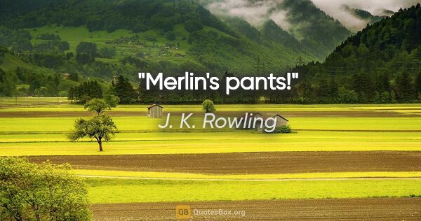 J. K. Rowling quote: "Merlin's pants!"