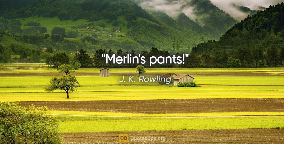 J. K. Rowling quote: "Merlin's pants!"