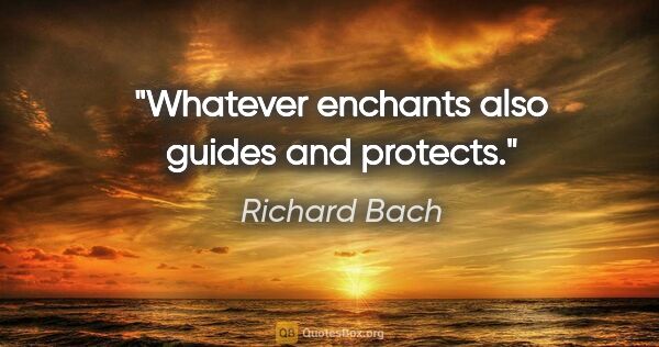 Richard Bach quote: "Whatever enchants also guides and protects."