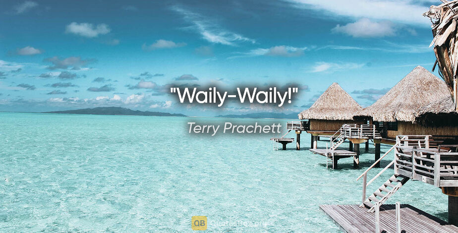 Terry Prachett quote: "Waily-Waily!"