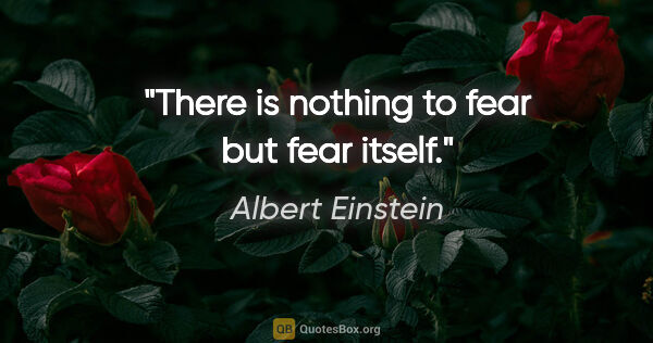 Albert Einstein quote: "There is nothing to fear but fear itself."