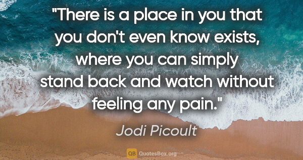 Jodi Picoult quote: "There is a place in you that you don't even know exists, where..."